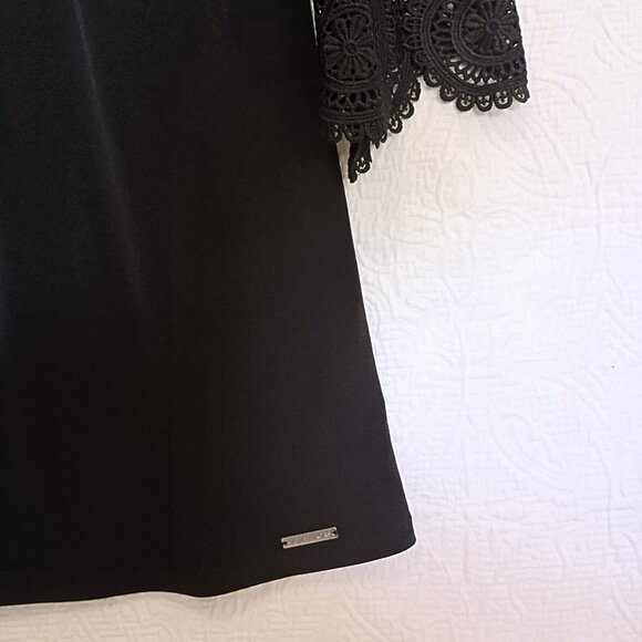 Michael Kors Black Bell Sleeve Dress XS Lace Detail Polyester Blend MSRP $125 - Picture 7 of 12